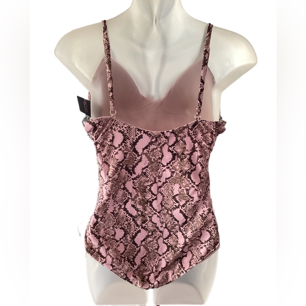 Python Print Side Lace-Up OnePiece S2 - Picture 3 of 11